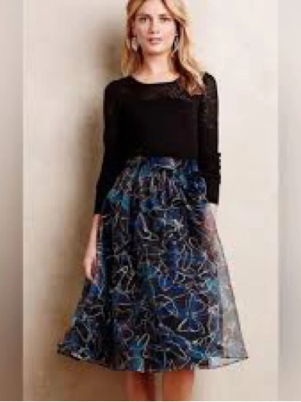 NWT Anthropologie Moulinette Soeurs Midnight Butterfly Organza Skirt 6 small